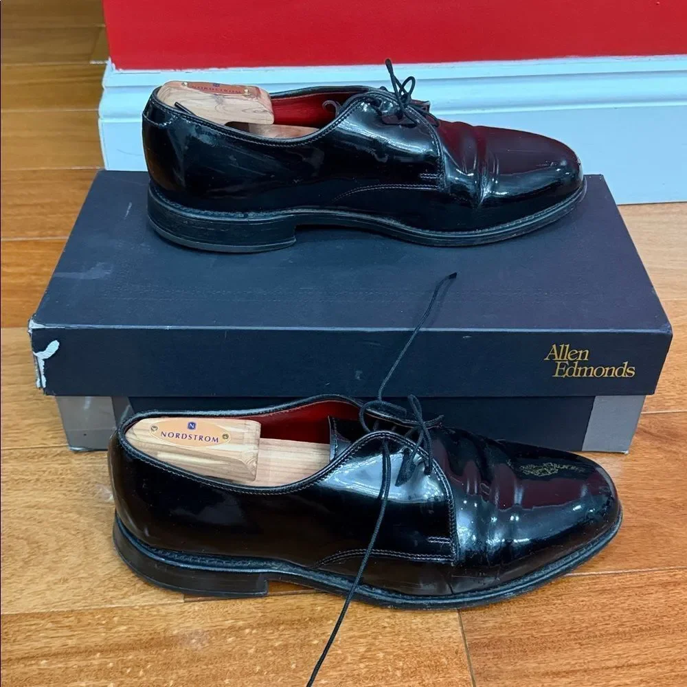 Allen Edmonds Mens Allen Spencer ‎ Patent Leather Oxford Dress Shoes Size 8.5